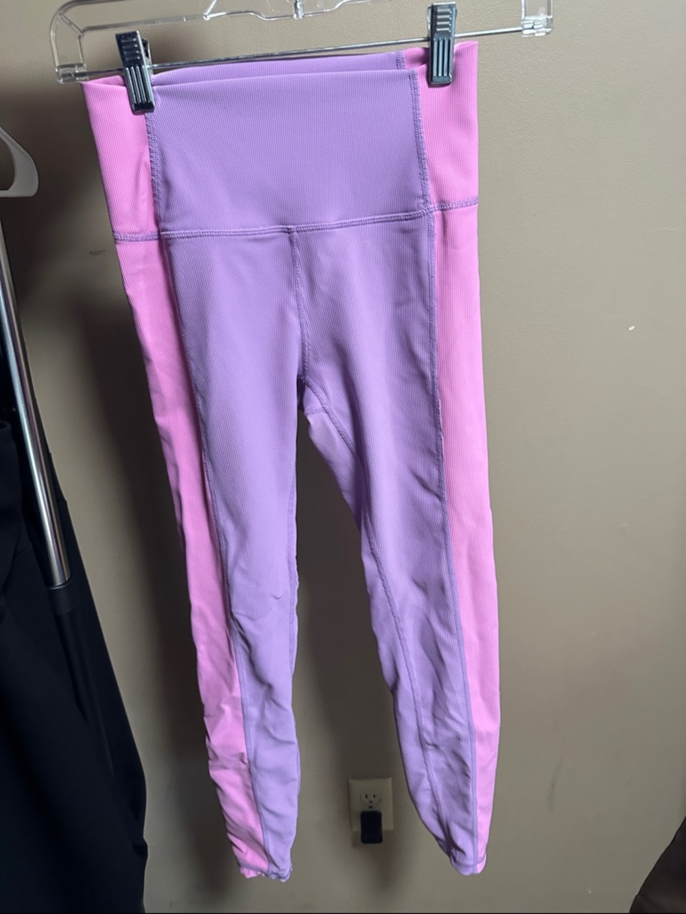 Willow Lavender and Pink Colorblock Girls' Leggings